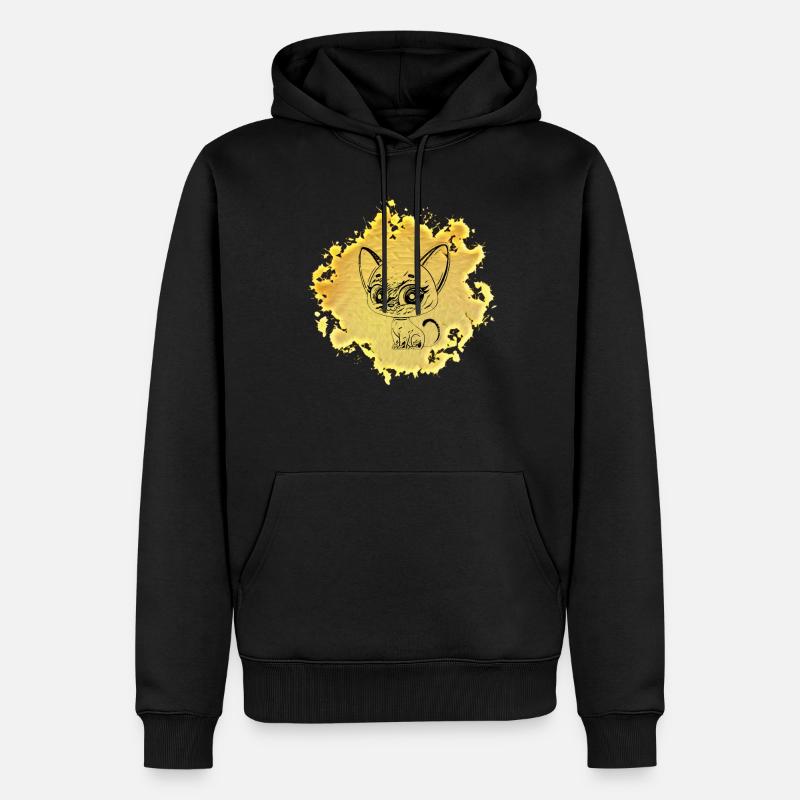 Chat - Sweat à capuche Premium bio Homme - noir