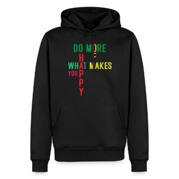 Faites plus de ce qui vous rend heureux - Sweat à capuche Premium bio Homme - noir - Devant - Nico (187cm)