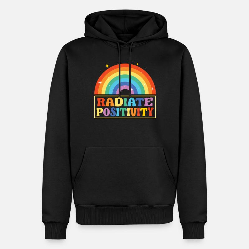 Rayonner de positivité - Sweat à capuche Premium bio Homme - noir