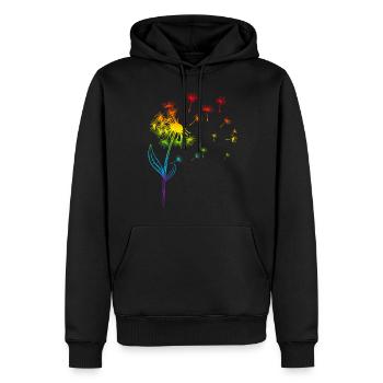 Pissenlit Pissenlit Rainbow Plant - Sweat à capuche Premium bio Homme - noir - Devant - Nico (187cm)