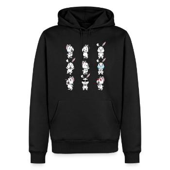 Weißes Kaninchen Emoticons Hase - Männer Premium Bio Hoodie - Schwarz - Vorne - Nico (187cm)