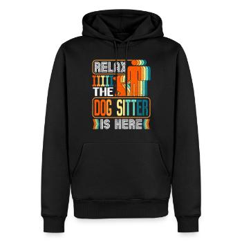 Entspannen Sie Sich Der Hundesitter Ist Hier Dog - Männer Premium Bio Hoodie - Schwarz - Vorne - Nico (187cm)