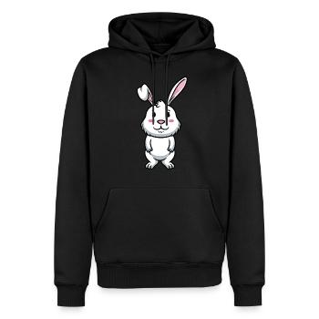 Weißes Kaninchen Emoticons Hase - Männer Premium Bio Hoodie - Schwarz - Vorne - Nico (187cm)