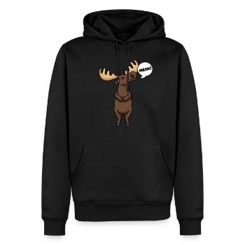 Sturer Elch mit Elchgeweih Elentier Nein - Männer Premium Bio Hoodie - Schwarz - Vorne - Nico (187cm)