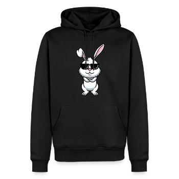 Weißes Kaninchen Emoticons Hase - Männer Premium Bio Hoodie - Schwarz - Vorne - Nico (187cm)