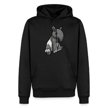 Tapir Kuscheltier Motiv - Männer Premium Bio Hoodie - Schwarz - Vorne - Nico (187cm)