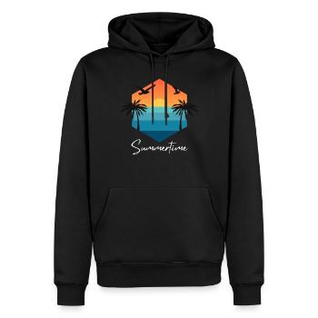 Summertime Sommer Shirt Damen Herren - Männer Premium Bio Hoodie - Schwarz - Vorne - Nico (187cm)