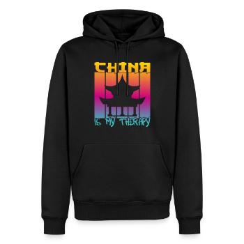La Chine est ma thérapie - Sweat à capuche Premium bio Homme - noir - Devant - Nico (187cm)