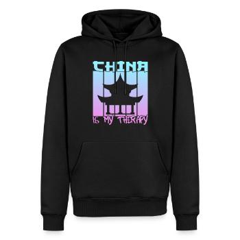 La Chine est ma thérapie - Sweat à capuche Premium bio Homme - noir - Devant - Nico (187cm)
