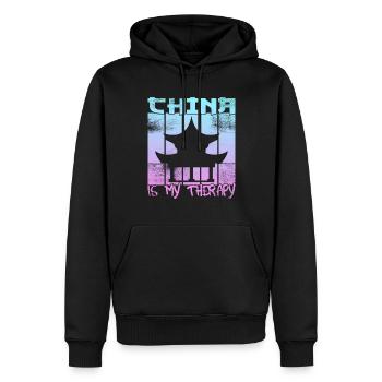 La Chine est ma thérapie - Sweat à capuche Premium bio Homme - noir - Devant - Nico (187cm)