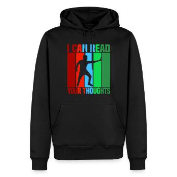 I Can Read Your Thoughts - Männer Premium Bio Hoodie - Schwarz - Vorne - Nico (187cm)