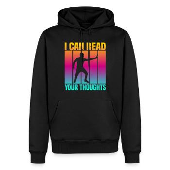I Can Read Your Thoughts - Männer Premium Bio Hoodie - Schwarz - Vorne - Nico (187cm)