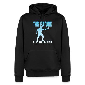 The Future Belongs To Me - Men’s Premium Organic Hoodie - black - Front - Nico (187cm)