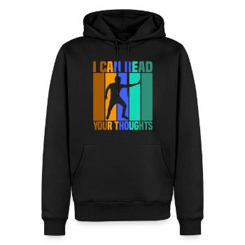 I Can Read Your Thoughts - Männer Premium Bio Hoodie - Schwarz - Vorne - Nico (187cm)