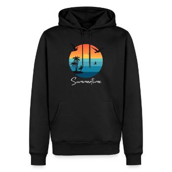 Summertime Sommer Shirt Damen Herren - Männer Premium Bio Hoodie - Schwarz - Vorne - Nico (187cm)
