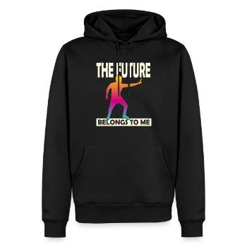 The Future Belongs To Me - Men’s Premium Organic Hoodie - black - Front - Nico (187cm)