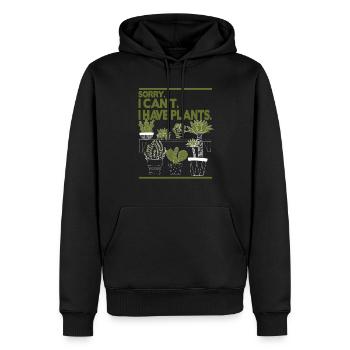 Sorry I Can't I have Plants - Männer Premium Bio Hoodie - Schwarz - Vorne - Nico (187cm)