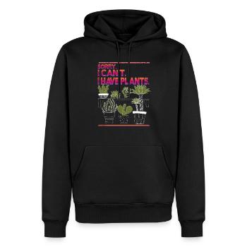 Sorry I Can't I have Plants - Männer Premium Bio Hoodie - Schwarz - Vorne - Nico (187cm)