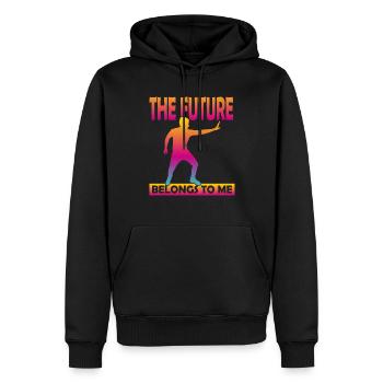 The Future Belongs To Me - Men’s Premium Organic Hoodie - black - Front - Nico (187cm)