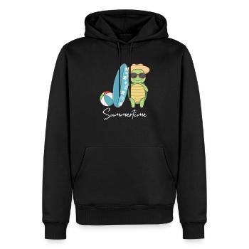 Summertime Sommer Shirt Damen Herren - Männer Premium Bio Hoodie - Schwarz - Vorne - Nico (187cm)