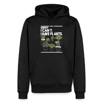 Sorry I Can't I have Plants - Männer Premium Bio Hoodie - Schwarz - Vorne - Nico (187cm)