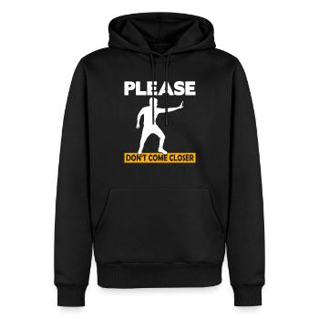 S’il vous plaît, ne vous approchez pas - Sweat à capuche Premium bio Homme - noir - Devant - Nico (187cm)