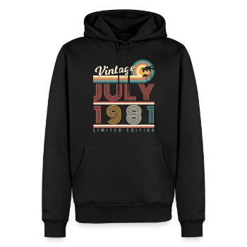 Geboren 1981 Im Juli - Männer Premium Bio Hoodie - Schwarz - Vorne - Nico (187cm)