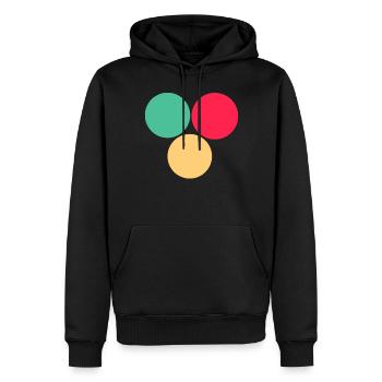 Trois cercles- vert- rouge- jaune - Sweat à capuche Premium bio Homme - noir - Devant - Nico (187cm)