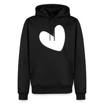 Simples Weisses Herz - Männer Premium Bio Hoodie - Schwarz - Vorne - Nico (187cm)