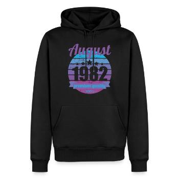 Né en août 1982 40 ans 40s 40e anniversaire - Sweat à capuche Premium bio Homme - noir - Devant - Nico (187cm)