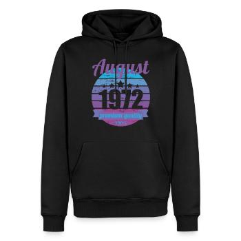 Born August 1972 50 years 50s 50th birthday - Men’s Premium Organic Hoodie - black - Front - Nico (187cm)