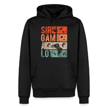 Sir Game A Lot Gamer Gamble Retro Gambler Gift - Sweat à capuche Premium bio Homme - noir - Devant - Nico (187cm)