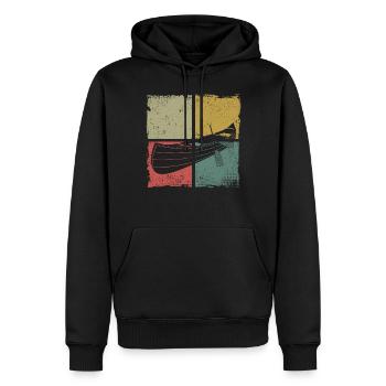 Canoe Canoeing Retro Vintage - Männer Premium Bio Hoodie - Schwarz - Vorne - Nico (187cm)