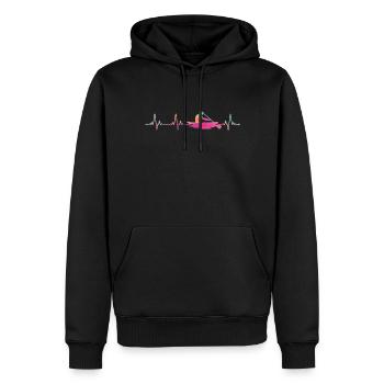 Canoe Canoeing Heartbeat - Männer Premium Bio Hoodie - Schwarz - Vorne - Nico (187cm)