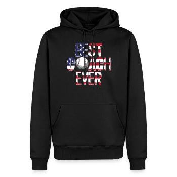 Baseball Fan Coach Vintage - Männer Premium Bio Hoodie - Schwarz - Vorne - Nico (187cm)