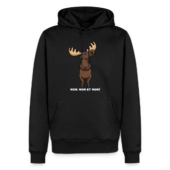 Orignal Cerf Élan Têtu Hommes Femmes - Sweat à capuche Premium bio Homme - noir - Devant - Nico (187cm)