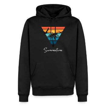 Summertime Sommer Shirt Damen Herren - Männer Premium Bio Hoodie - Schwarz - Vorne - Nico (187cm)