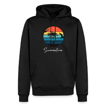 Summertime Sommer Shirt Damen Herren - Männer Premium Bio Hoodie - Schwarz - Vorne - Nico (187cm)
