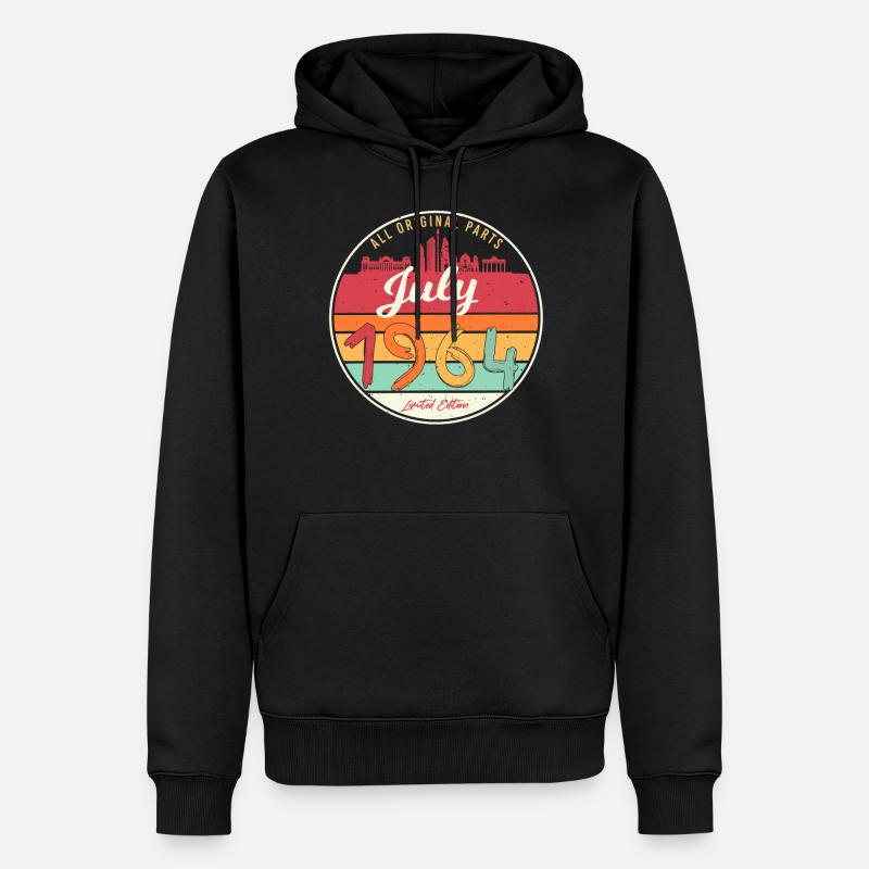 Millésime de juillet 1964 - Sweat à capuche Premium bio Homme - noir