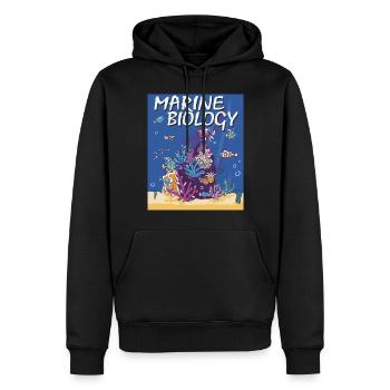 BIOLOGIE MARINE - Sweat à capuche Premium bio Homme - noir - Devant - Nico (187cm)