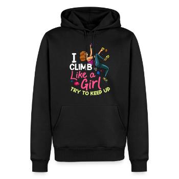 Felsklettern Klettern Indoor Bouldern Mädchen Wand - Männer Premium Bio Hoodie - Schwarz - Vorne - Nico (187cm)