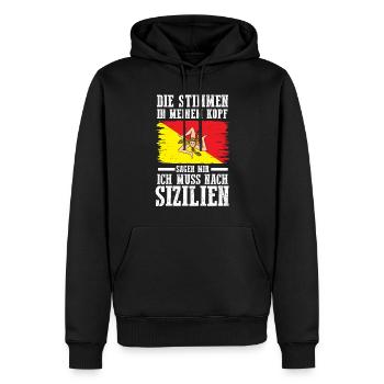 Sicilia Sizilien Sizilianer Sizilianisches - Männer Premium Bio Hoodie - Schwarz - Vorne - Nico (187cm)