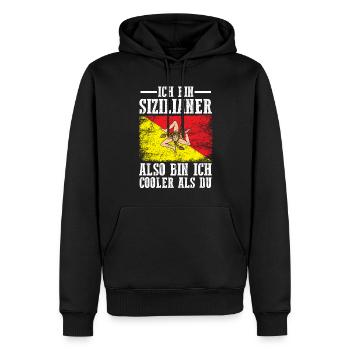 Sicilia Sizilien Sizilianer Sizilianisches - Männer Premium Bio Hoodie - Schwarz - Vorne - Nico (187cm)