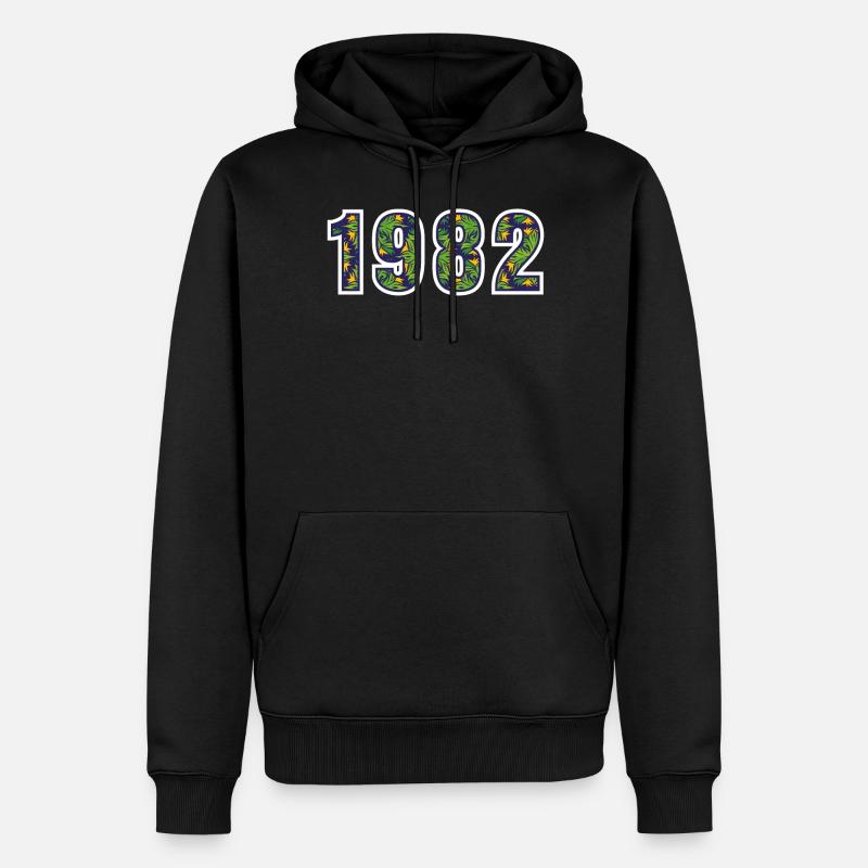 1982 - Sweat à capuche Premium bio Homme - noir