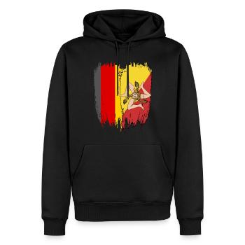 Deutschland Flagge Sizilien - Männer Premium Bio Hoodie - Schwarz - Vorne - Nico (187cm)