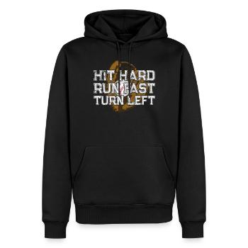 Baseball Fan Vintage Hit Hard Run - Men’s Premium Organic Hoodie - black - Front - Nico (187cm)