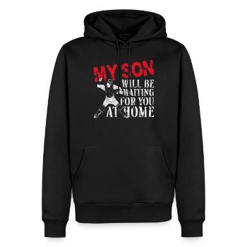 Baseball Fan Catcher Vintage Mon - Sweat à capuche Premium bio Homme - noir - Devant - Nico (187cm)