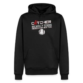 Baseball Fan Catcher Vintage - Männer Premium Bio Hoodie - Schwarz - Vorne - Nico (187cm)