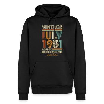 Vintage Aged To Perfection July 1951 - Men’s Premium Organic Hoodie - black - Front - Nico (187cm)