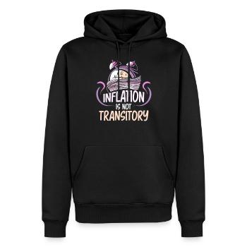 L’inflation n’est pas un humour transitoire temporaire - Sweat à capuche Premium bio Homme - noir - Devant - Nico (187cm)